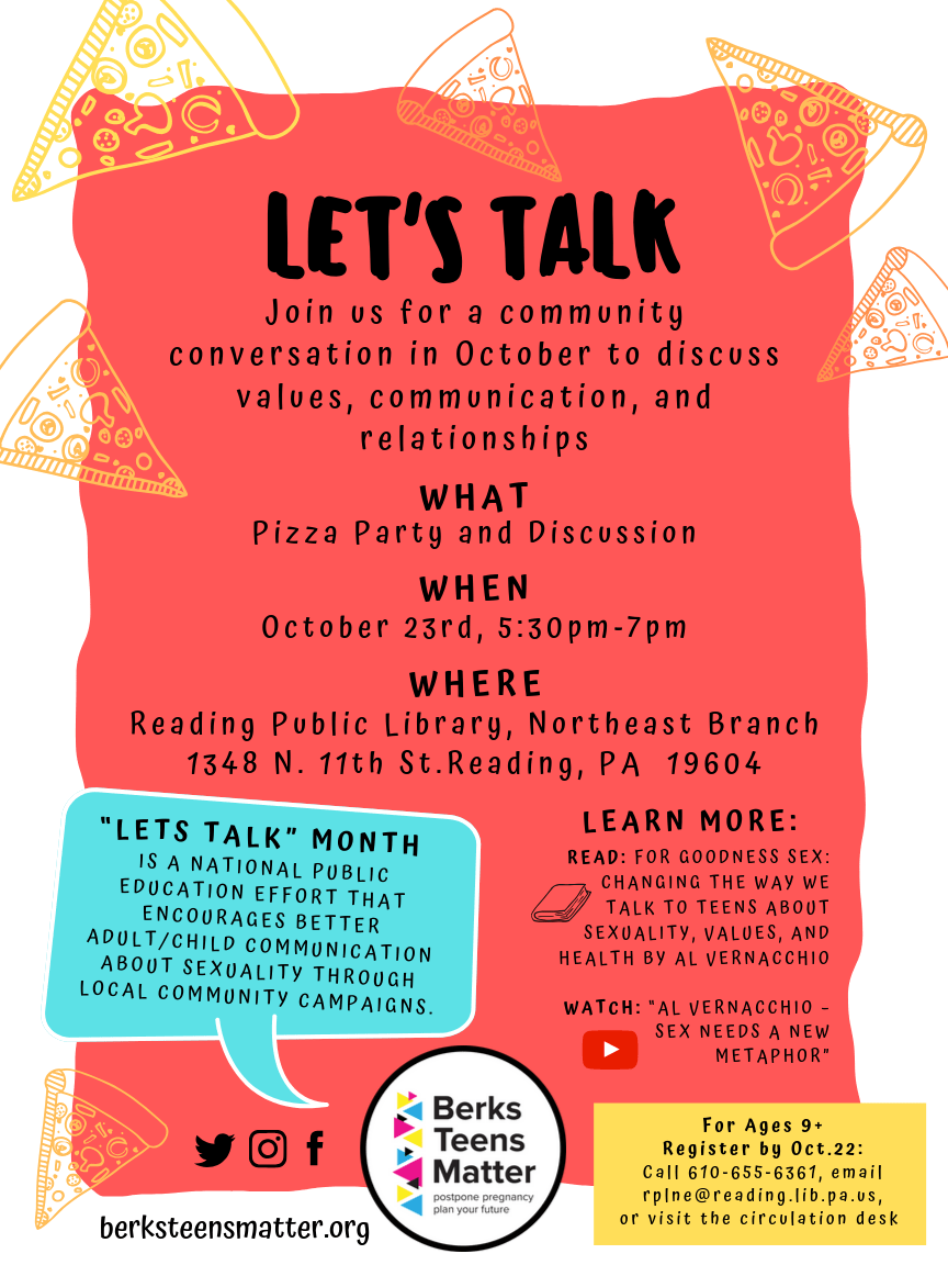 "For Goodness Sex, Let's Talk" at Reading Library NE